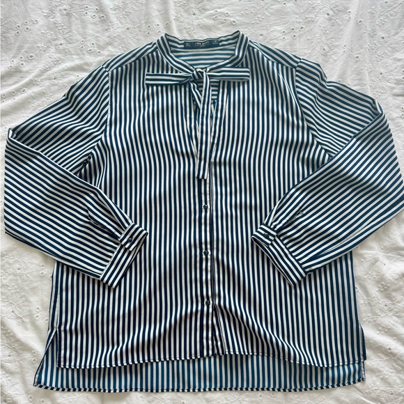 Zara Striped Long Sleeve Blouse (Size L) - Picture 5 of 5